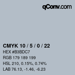 Color code: CMYK 10 / 5 / 0 / 22 | qconv.com