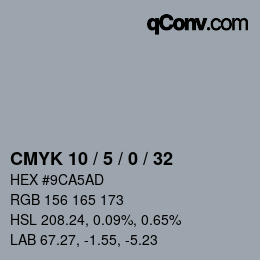 Color code: CMYK 10 / 5 / 0 / 32 | qconv.com