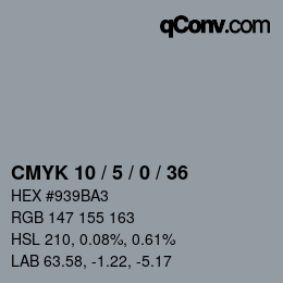Color code: CMYK 10 / 5 / 0 / 36 | qconv.com