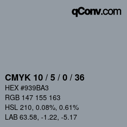 Color code: CMYK 10 / 5 / 0 / 36 | qconv.com