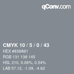 Color code: CMYK 10 / 5 / 0 / 43 | qconv.com