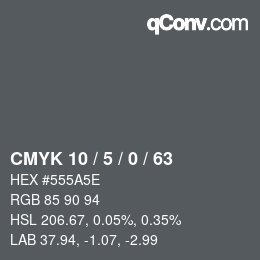 カラーコード: CMYK 10 / 5 / 0 / 63 | qconv.com