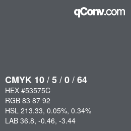 Color code: CMYK 10 / 5 / 0 / 64 | qconv.com