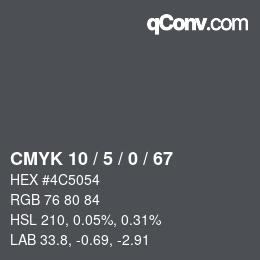 Color code: CMYK 10 / 5 / 0 / 67 | qconv.com