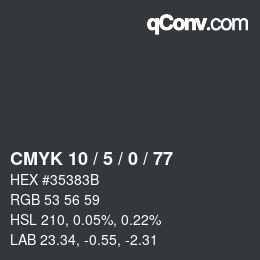 カラーコード: CMYK 10 / 5 / 0 / 77 | qconv.com