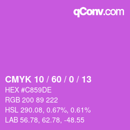 カラーコード: CMYK 10 / 60 / 0 / 13 | qconv.com