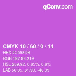 颜色代码: CMYK 10 / 60 / 0 / 14 | qconv.com