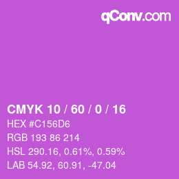 カラーコード: CMYK 10 / 60 / 0 / 16 | qconv.com