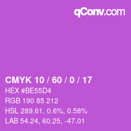 カラーコード: CMYK 10 / 60 / 0 / 17 | qconv.com