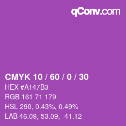 カラーコード: CMYK 10 / 60 / 0 / 30 | qconv.com