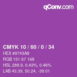 颜色代码: CMYK 10 / 60 / 0 / 34 | qconv.com