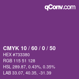 颜色代码: CMYK 10 / 60 / 0 / 50 | qconv.com