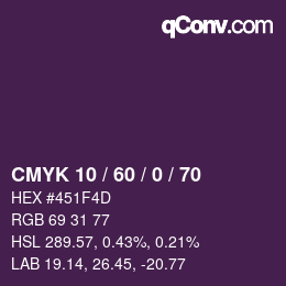 颜色代码: CMYK 10 / 60 / 0 / 70 | qconv.com