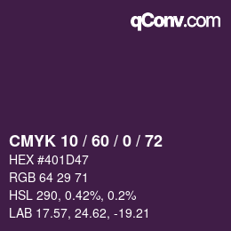 Color code: CMYK 10 / 60 / 0 / 72 | qconv.com