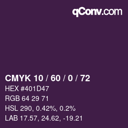カラーコード: CMYK 10 / 60 / 0 / 72 | qconv.com
