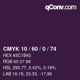 カラーコード: CMYK 10 / 60 / 0 / 74 | qconv.com