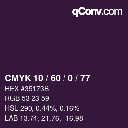 Color code: CMYK 10 / 60 / 0 / 77 | qconv.com