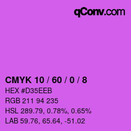 カラーコード: CMYK 10 / 60 / 0 / 8 | qconv.com