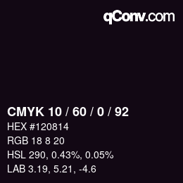 颜色代码: CMYK 10 / 60 / 0 / 92 | qconv.com