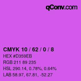 Color code: CMYK 10 / 62 / 0 / 8 | qconv.com