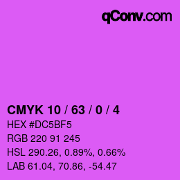 Color code: CMYK 10 / 63 / 0 / 4 | qconv.com