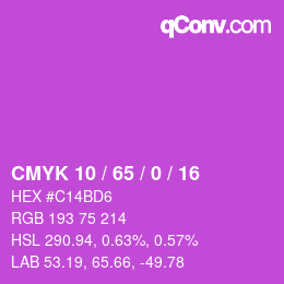 Color code: CMYK 10 / 65 / 0 / 16 | qconv.com