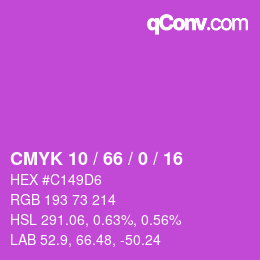 Color code: CMYK 10 / 66 / 0 / 16 | qconv.com