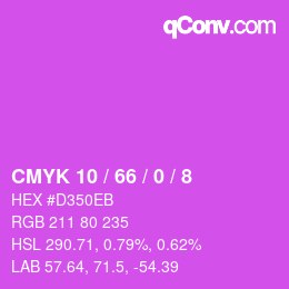カラーコード: CMYK 10 / 66 / 0 / 8 | qconv.com