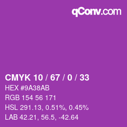 Color code: CMYK 10 / 67 / 0 / 33 | qconv.com