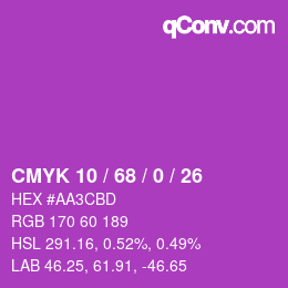 Farbcode: CMYK 10 / 68 / 0 / 26 | qconv.com
