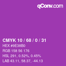 Color code: CMYK 10 / 68 / 0 / 31 | qconv.com