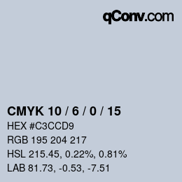 Color code: CMYK 10 / 6 / 0 / 15 | qconv.com