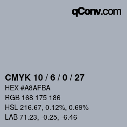 Color code: CMYK 10 / 6 / 0 / 27 | qconv.com