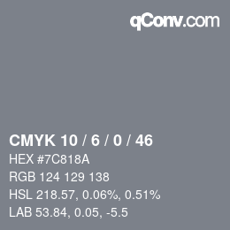 Color code: CMYK 10 / 6 / 0 / 46 | qconv.com