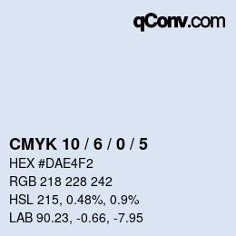 Farbcode: CMYK 10 / 6 / 0 / 5 | qconv.com