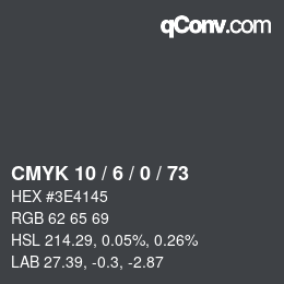 Color code: CMYK 10 / 6 / 0 / 73 | qconv.com