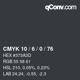 カラーコード: CMYK 10 / 6 / 0 / 76 | qconv.com