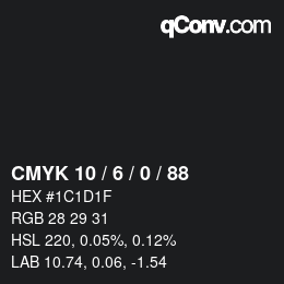 Color code: CMYK 10 / 6 / 0 / 88 | qconv.com