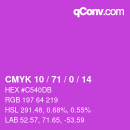 Color code: CMYK 10 / 71 / 0 / 14 | qconv.com