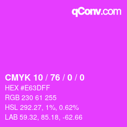 Color code: CMYK 10 / 76 / 0 / 0 | qconv.com