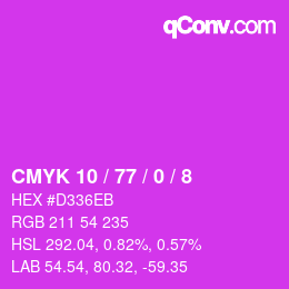 颜色代码: CMYK 10 / 77 / 0 / 8 | qconv.com