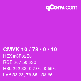Color code: CMYK 10 / 78 / 0 / 10 | qconv.com