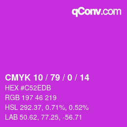 Color code: CMYK 10 / 79 / 0 / 14 | qconv.com
