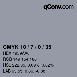 Color code: CMYK 10 / 7 / 0 / 35 | qconv.com