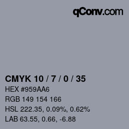 Color code: CMYK 10 / 7 / 0 / 35 | qconv.com