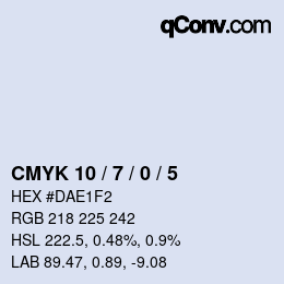 カラーコード: CMYK 10 / 7 / 0 / 5 | qconv.com