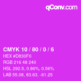 Color code: CMYK 10 / 80 / 0 / 6 | qconv.com