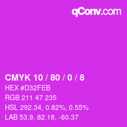 颜色代码: CMYK 10 / 80 / 0 / 8 | qconv.com