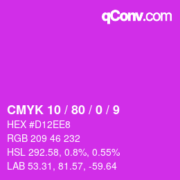 Color code: CMYK 10 / 80 / 0 / 9 | qconv.com