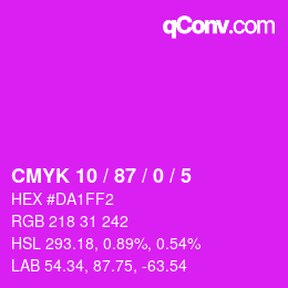 カラーコード: CMYK 10 / 87 / 0 / 5 | qconv.com